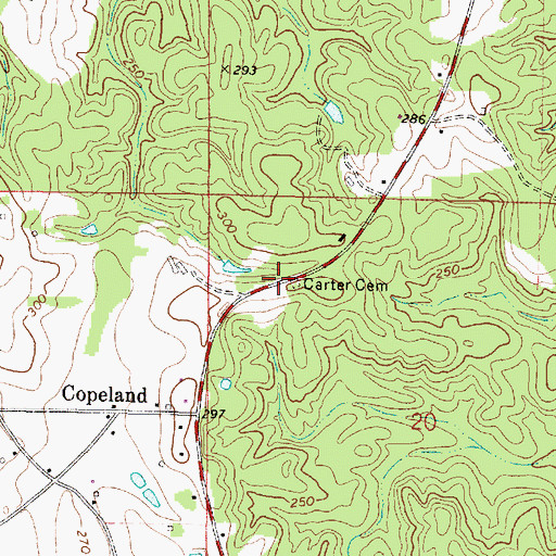 Topographic Map of Copeland Methodist Church (historical), AL