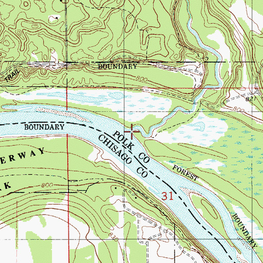 Topographic Map of Trade River, WI