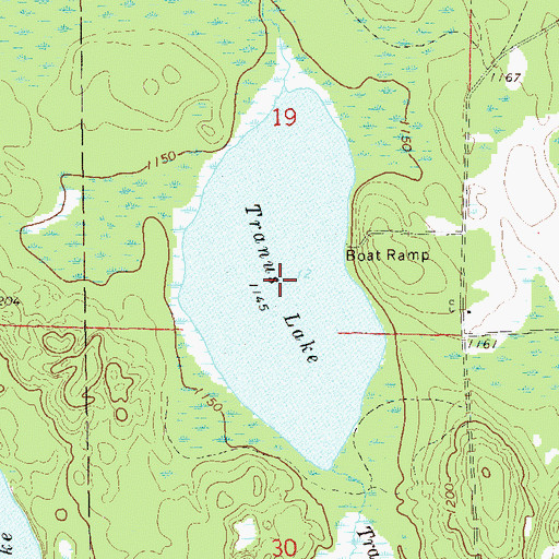Topographic Map of Tranus Lake, WI
