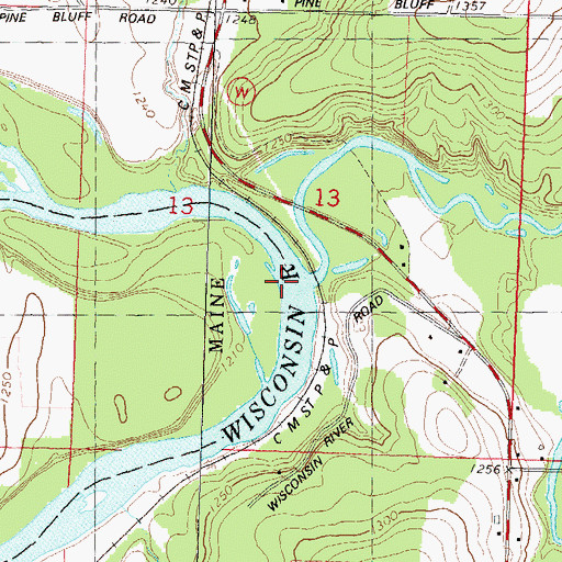 Topographic Map of Trappe River, WI