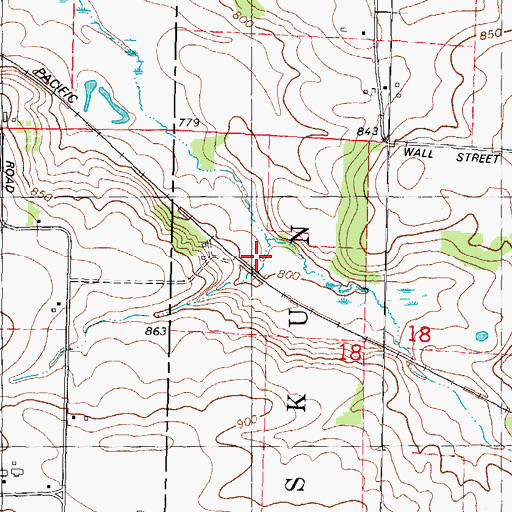Topographic Map of Traugoots Siding, WI