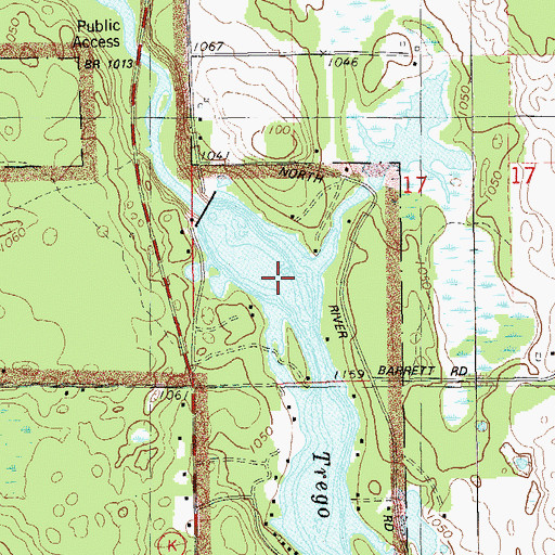 Topographic Map of Trego Lake, WI