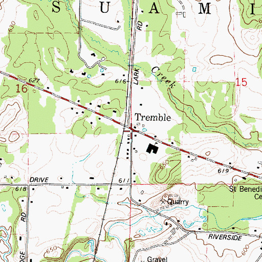 Topographic Map of Tremble, WI