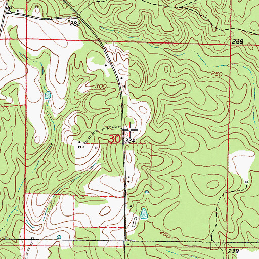 Topographic Map of Dearmon Church, AL