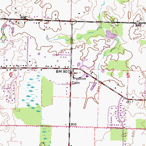 Topographic Map of Trenton Cemetery, WI