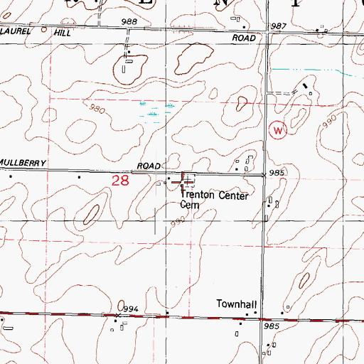 Topographic Map of Trenton Center Cemetery, WI