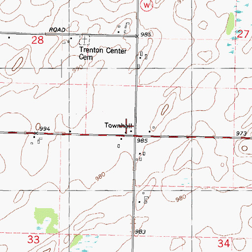 Topographic Map of Trenton Elementary School, WI