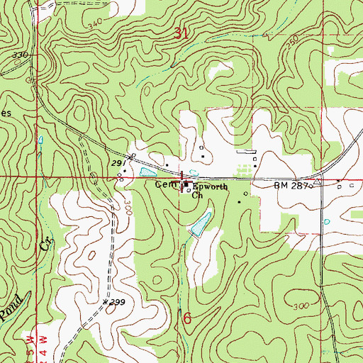 Topographic Map of Epworth Cemetery, AL