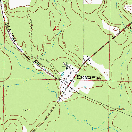 Topographic Map of Escatawpa Baptist Church, AL