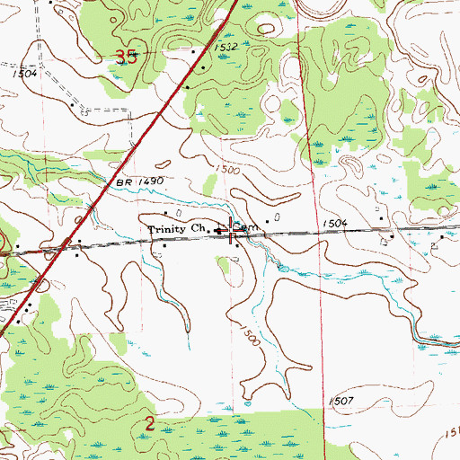 Topographic Map of Trinity Church, WI