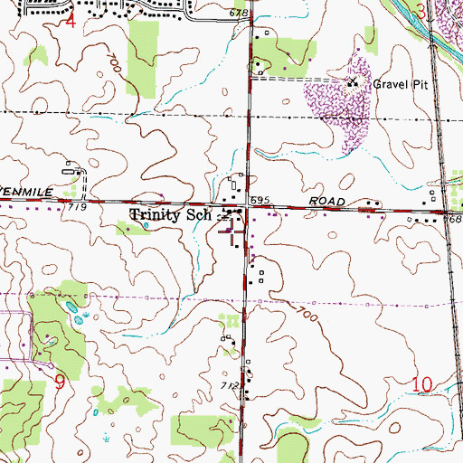Topographic Map of Trinity Lutheran School, WI