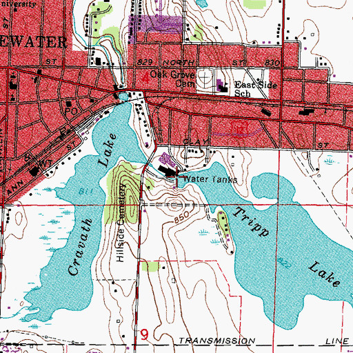 Topographic Map of Tripp Lake, WI