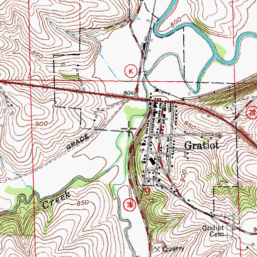 Topographic Map of Trout Brook, WI