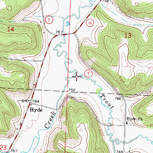 Topographic Map of Trout Creek, WI