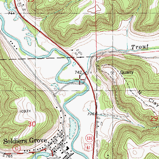 Topographic Map of Trout Creek, WI
