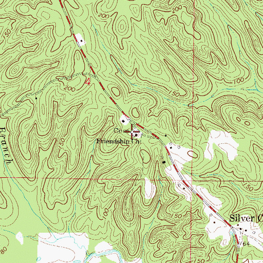 Topographic Map of Friendship Cemetery, AL