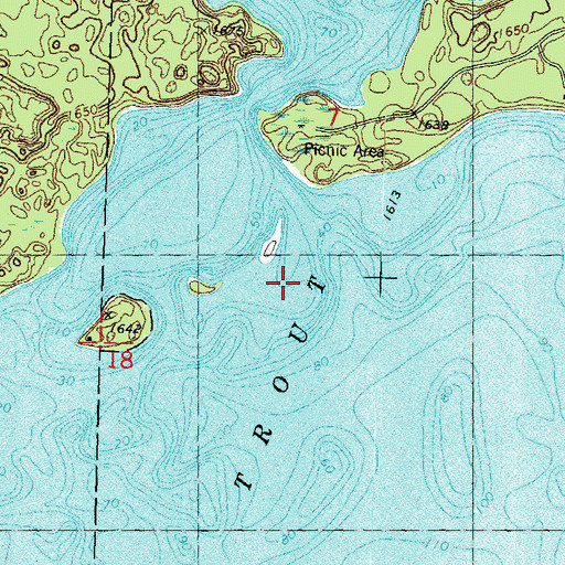 Topographic Map of Trout Lake, WI