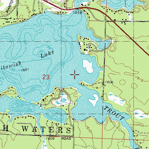 Topographic Map of Trout River, WI