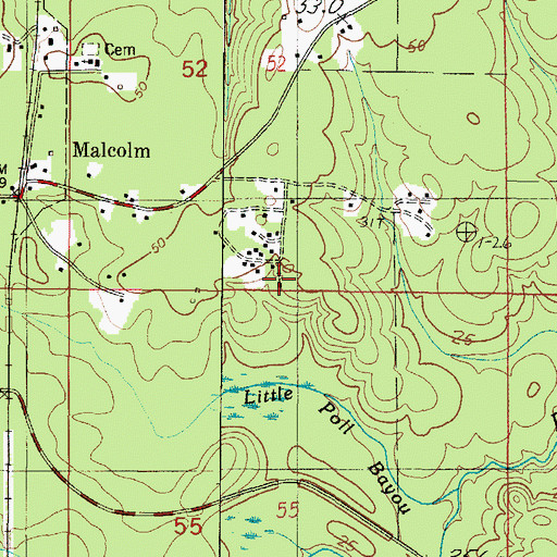 Topographic Map of Friendship Church, AL