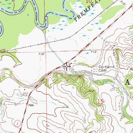 Topographic Map of Trout Run Creek Valley, WI