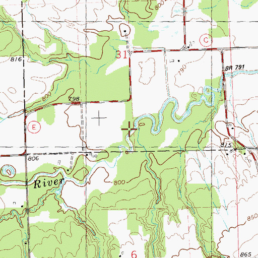 Topographic Map of Troutmere Creek, WI
