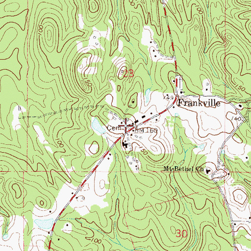 Topographic Map of Grenade Cemetery, AL