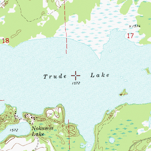 Topographic Map of Trude Lake, WI