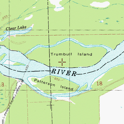 Topographic Map of Trumbull Island, WI
