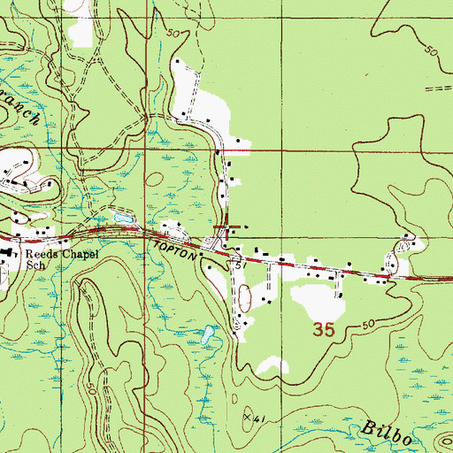 Topographic Map of Happy Gospel Church, AL