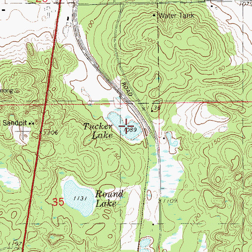 Topographic Map of Tucker Lake, WI