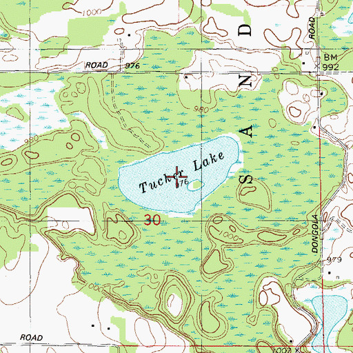Topographic Map of Tucker Lake, WI