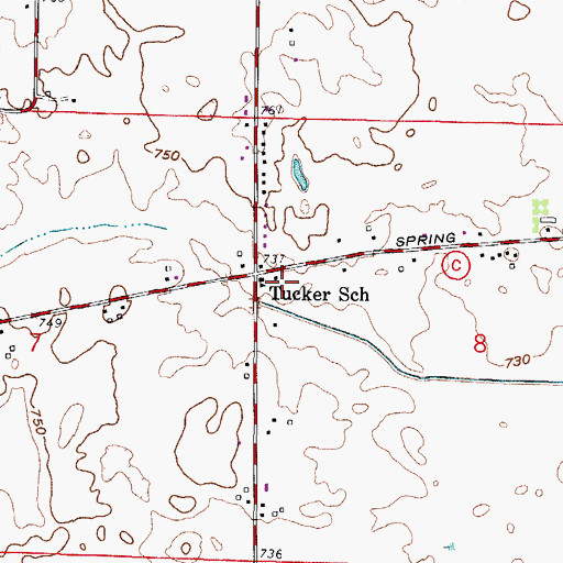 Topographic Map of Tucker School, WI
