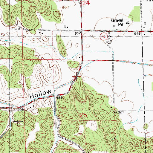 Topographic Map of Tug Hollow, WI
