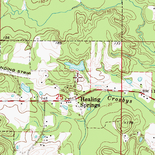Topographic Map of Healing Springs Cemetery, AL