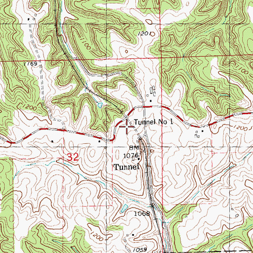 Topographic Map of Number One Tunnel, WI