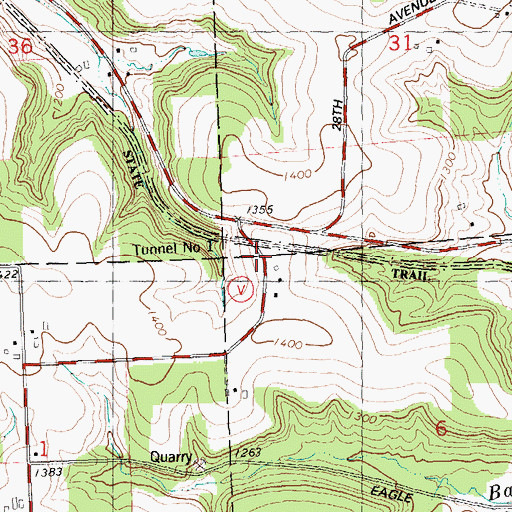 Topographic Map of Number One Tunnel, WI