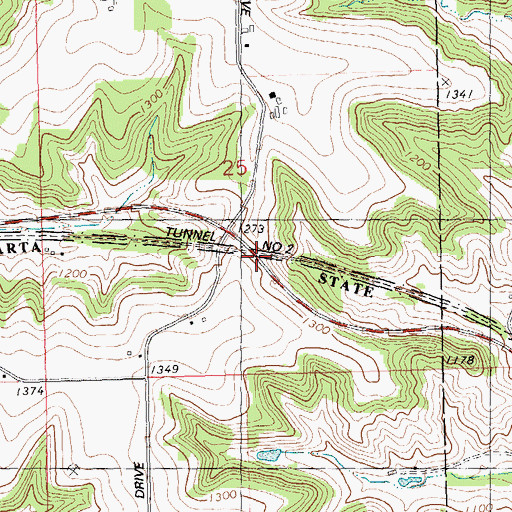 Topographic Map of Number Two Tunnel, WI