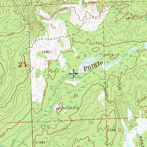 Topographic Map of Turntable Creek, WI