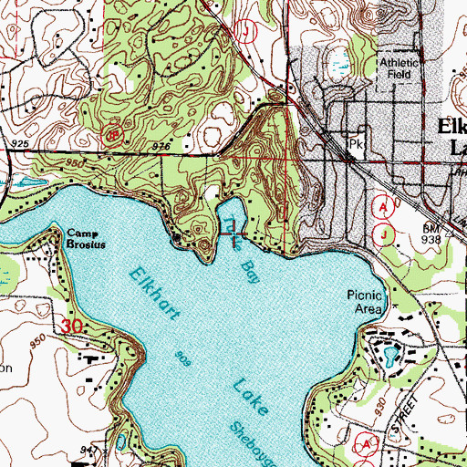 Topographic Map of Turtle Bay, WI
