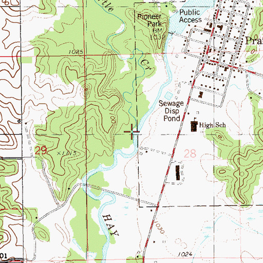 Topographic Map of Turtle Creek, WI