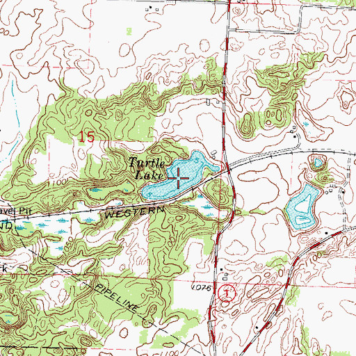 Topographic Map of Turtle Lake, WI