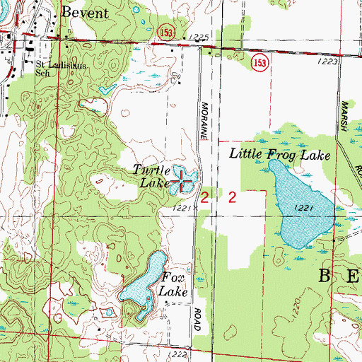 Topographic Map of Turtle Lake, WI