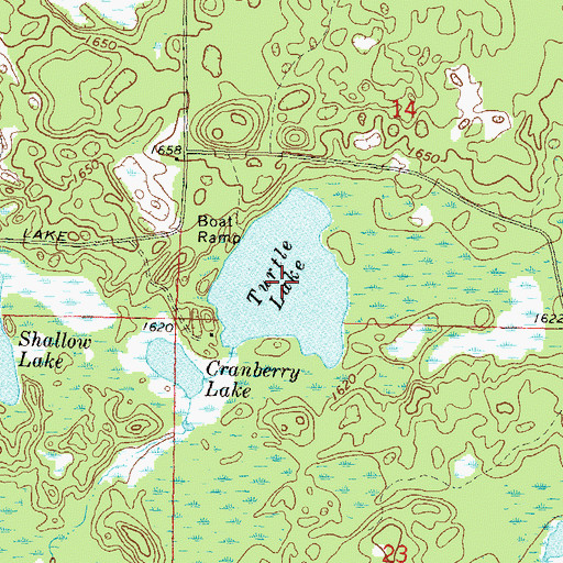 Topographic Map of Turtle Lake, WI