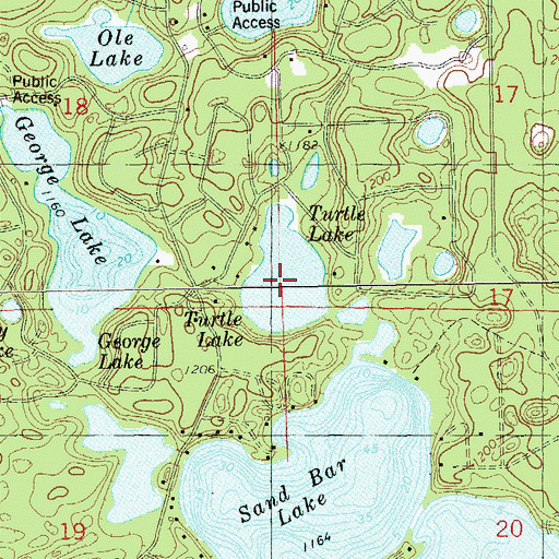 Topographic Map of Turtle Lake, WI