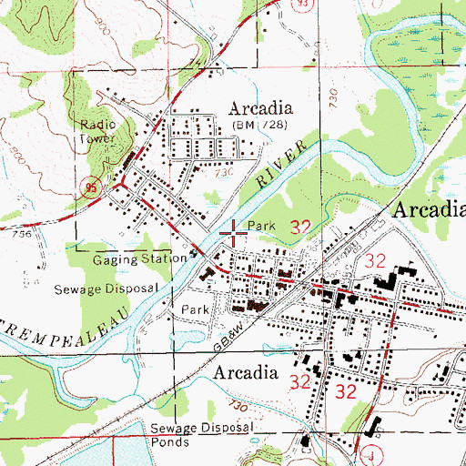Topographic Map of Turton Creek, WI