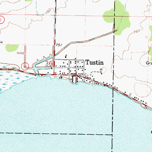 Topographic Map of Tustin, WI