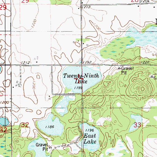 Topographic Map of Twenty-Ninth Lake, WI