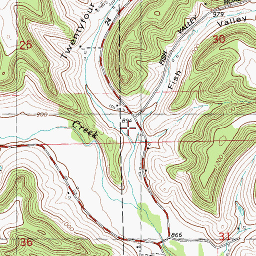 Topographic Map of Twentyfour Valley, WI