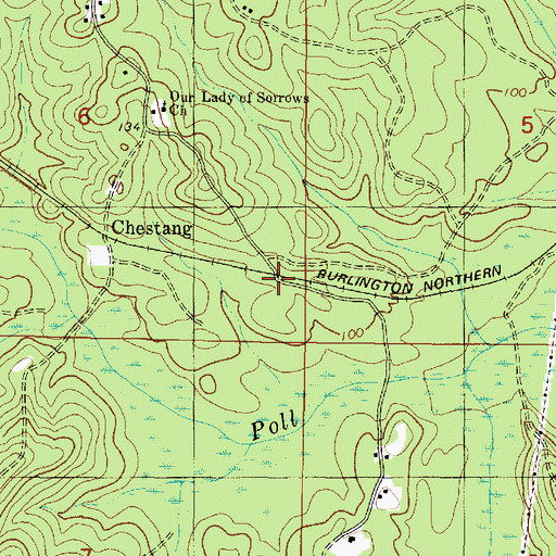 Topographic Map of Little Chestang Cemetery, AL