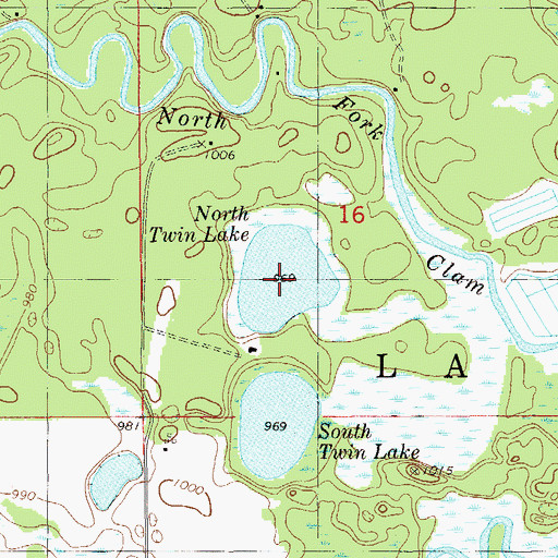 Topographic Map of Twin Lakes, WI